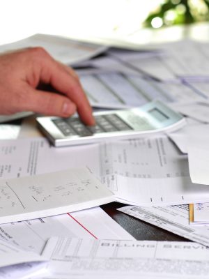 A large amount of bills spread all over the place