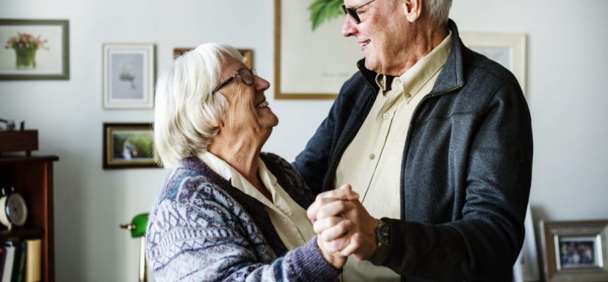 Senior couple dancing