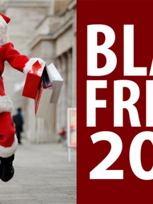 Santa on a shopping spree with lots of bags happy jumping with some motion blur in Big City, Berlin; Shutterstock ID 749695792; Purchase Order: -